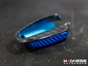 Alfa Romeo Giulia Key Fob Cover  - Carbon Fiber - Blue Candy Main/ Black Accents